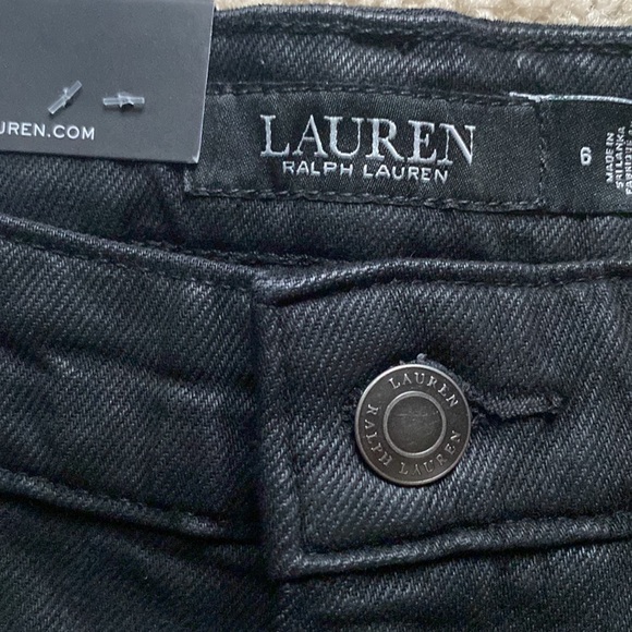 NWT Ralph Lauren high rise boot leg comfort stretch black coated jeans - Picture 12 of 16